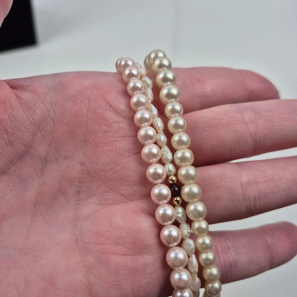 Vtg Pearl Jewelry Lot Necklace 16